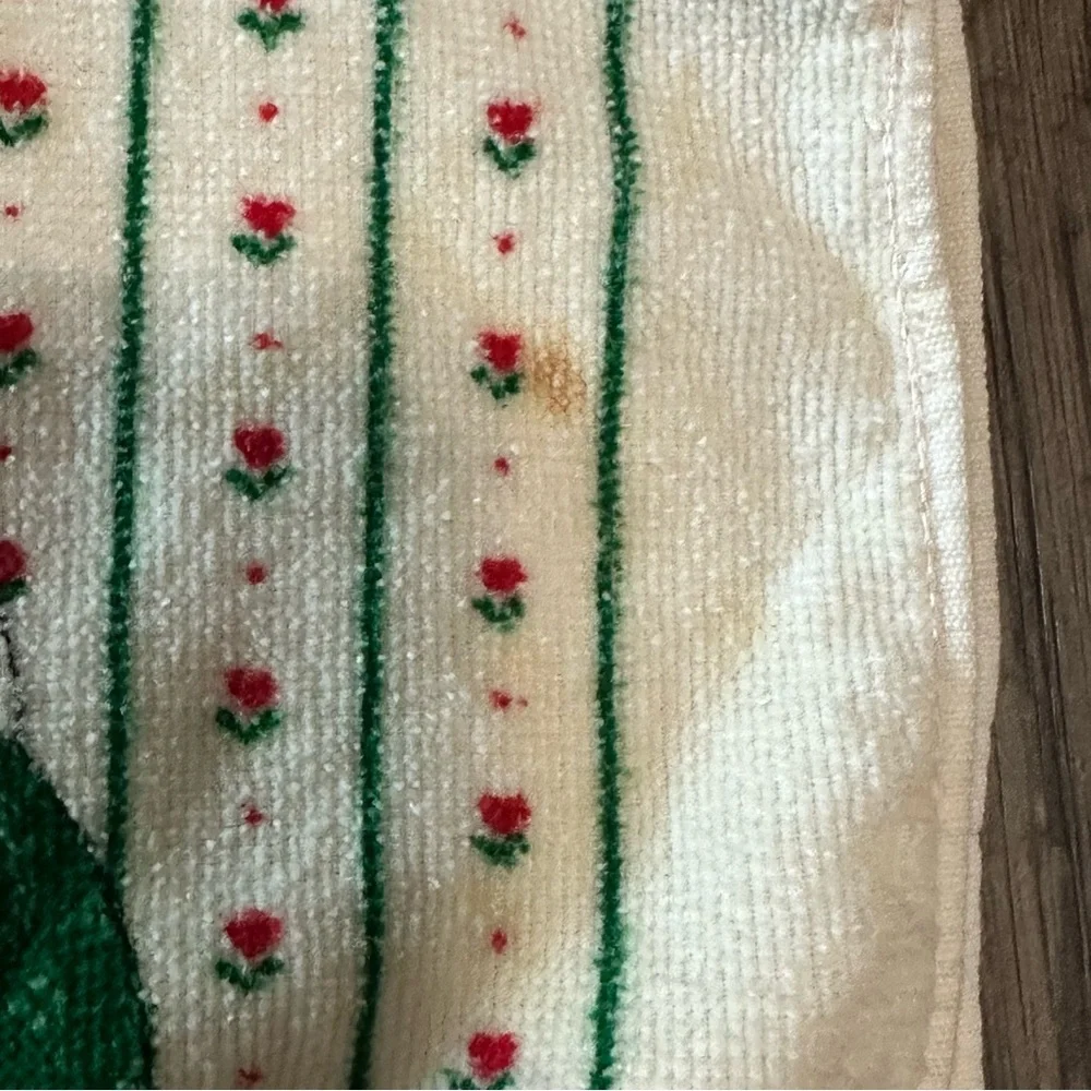 Kitchen works vintage Christmas kitchen towel ruffle teddy bears in bed decor